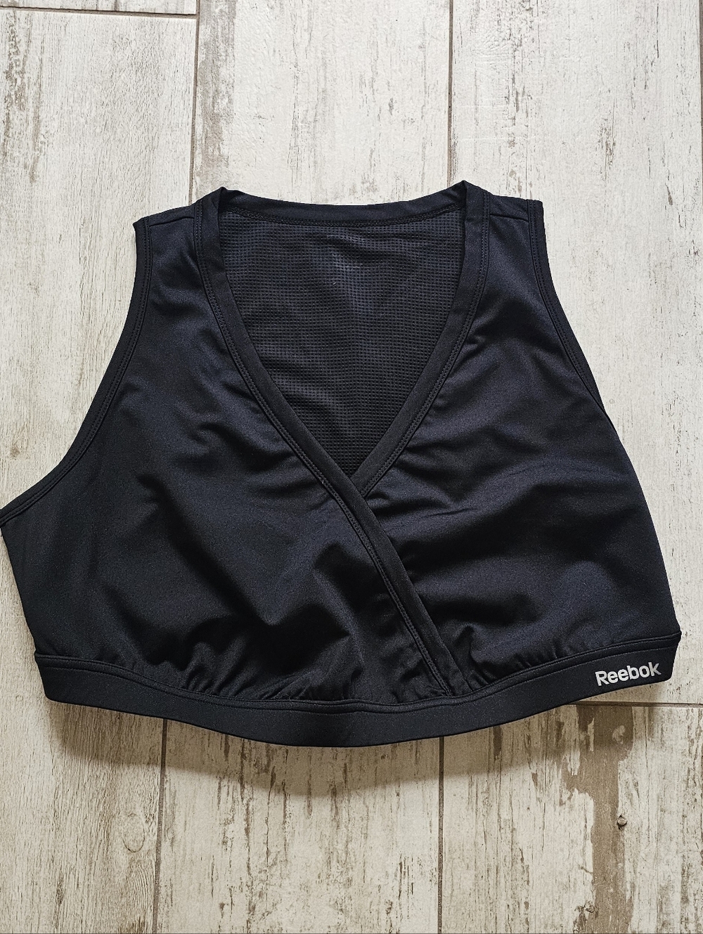 Reebok Black Wrap-Front Athletic Bra 2X-3X